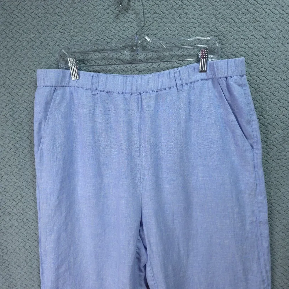 Quince European Linen Pants Womens French Blue 100% Linen XL Coastal Grandmother